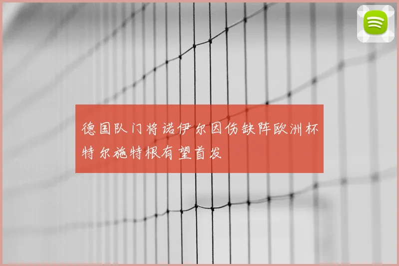 德国队门将诺伊尔因伤缺阵欧洲杯特尔施特根有望首发